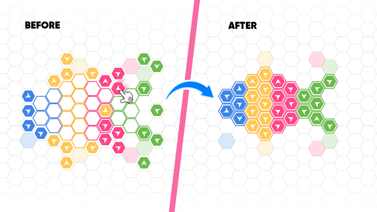 Скриншот игры Hexa Move: Color Stack