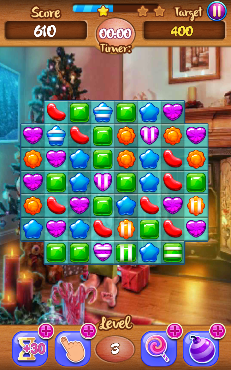 Match 3: Christmas Spirit Game Screenshot
