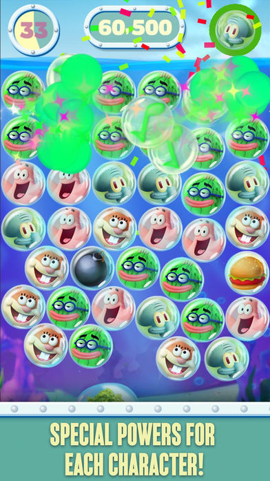 Screenshot of SpongeBob Bubble Party