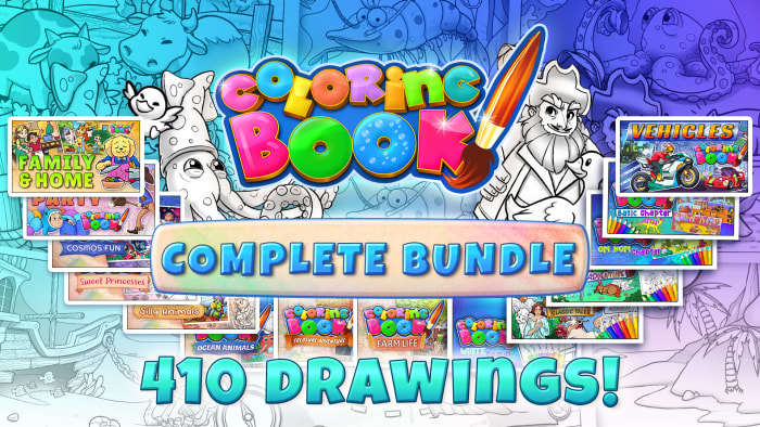 Banner of Coloring Book: Complete Bundle - 410 drawings 