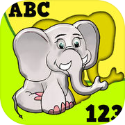 Alphabet et couleurs d'animaux de puzzle de forme d'enfants