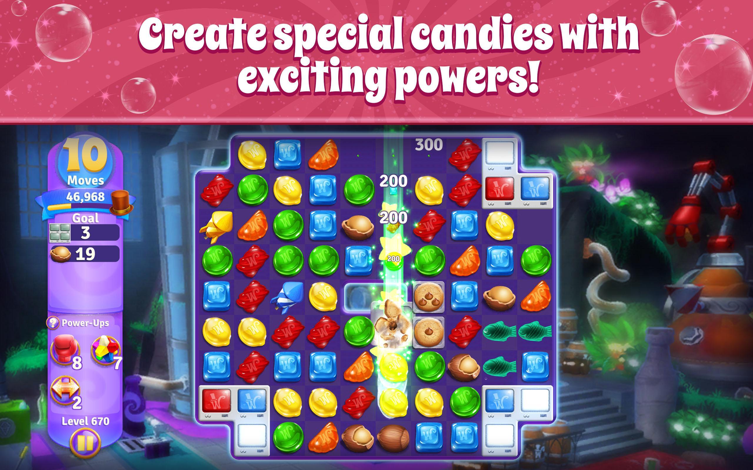 Cuplikan Layar Game Wonka's World of Candy Match 3
