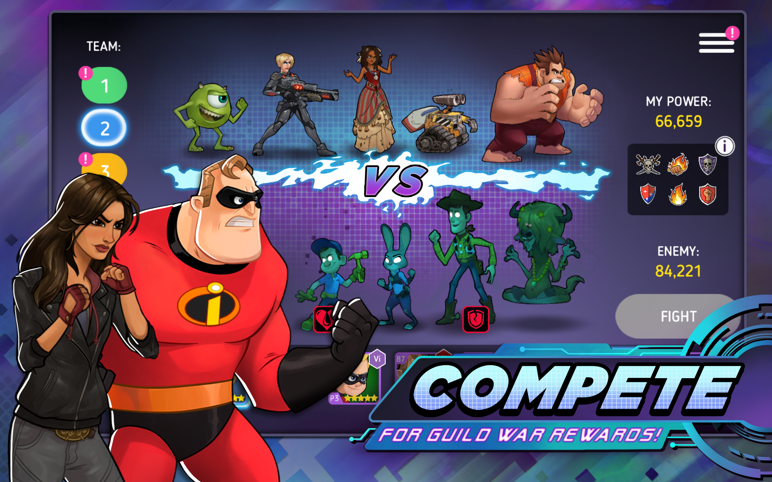 Disney Heroes: Battle Mode Game Screenshot