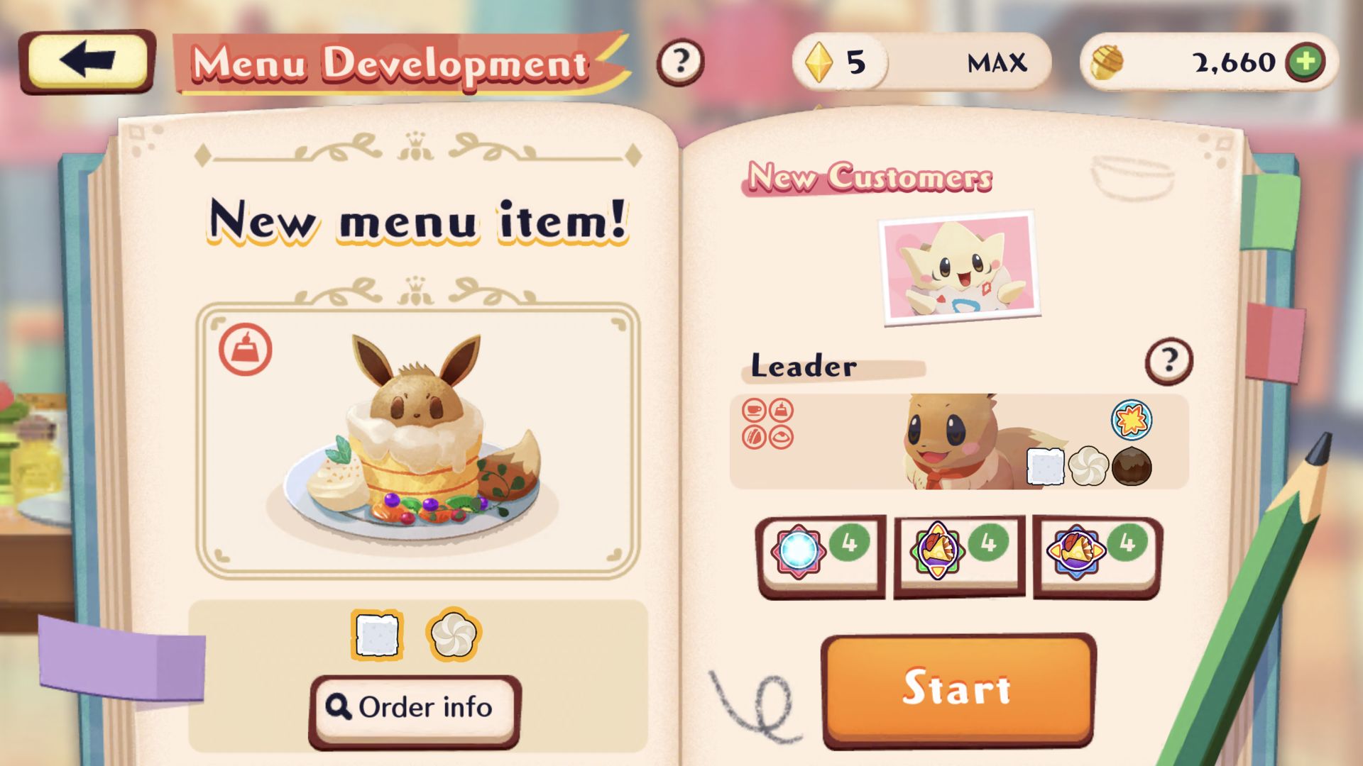 Screenshot of Pokémon Café ReMix