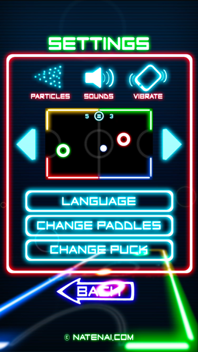 Glow Hockey 2L Game Screenshot