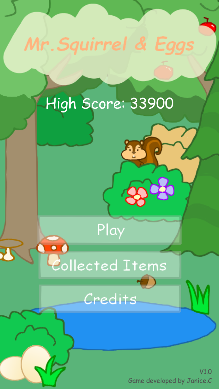 Mr. Squirrel and Eggs screenshot game