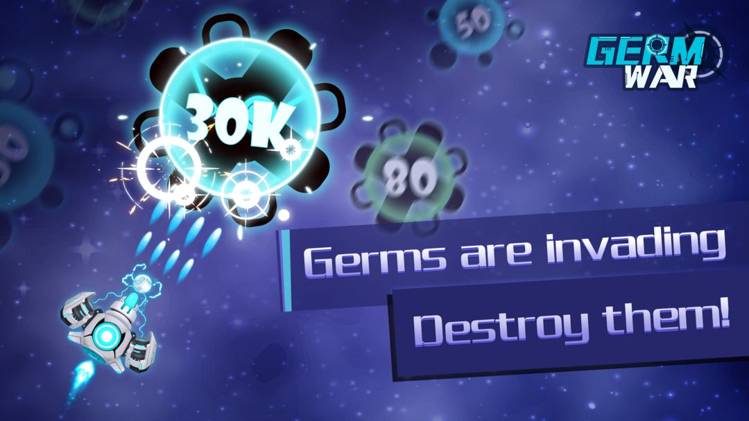 Germ War - Space Shooting Game 게임 스크린 샷