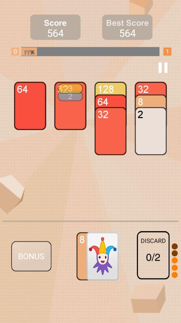 2048 Solitaire Game Screenshot