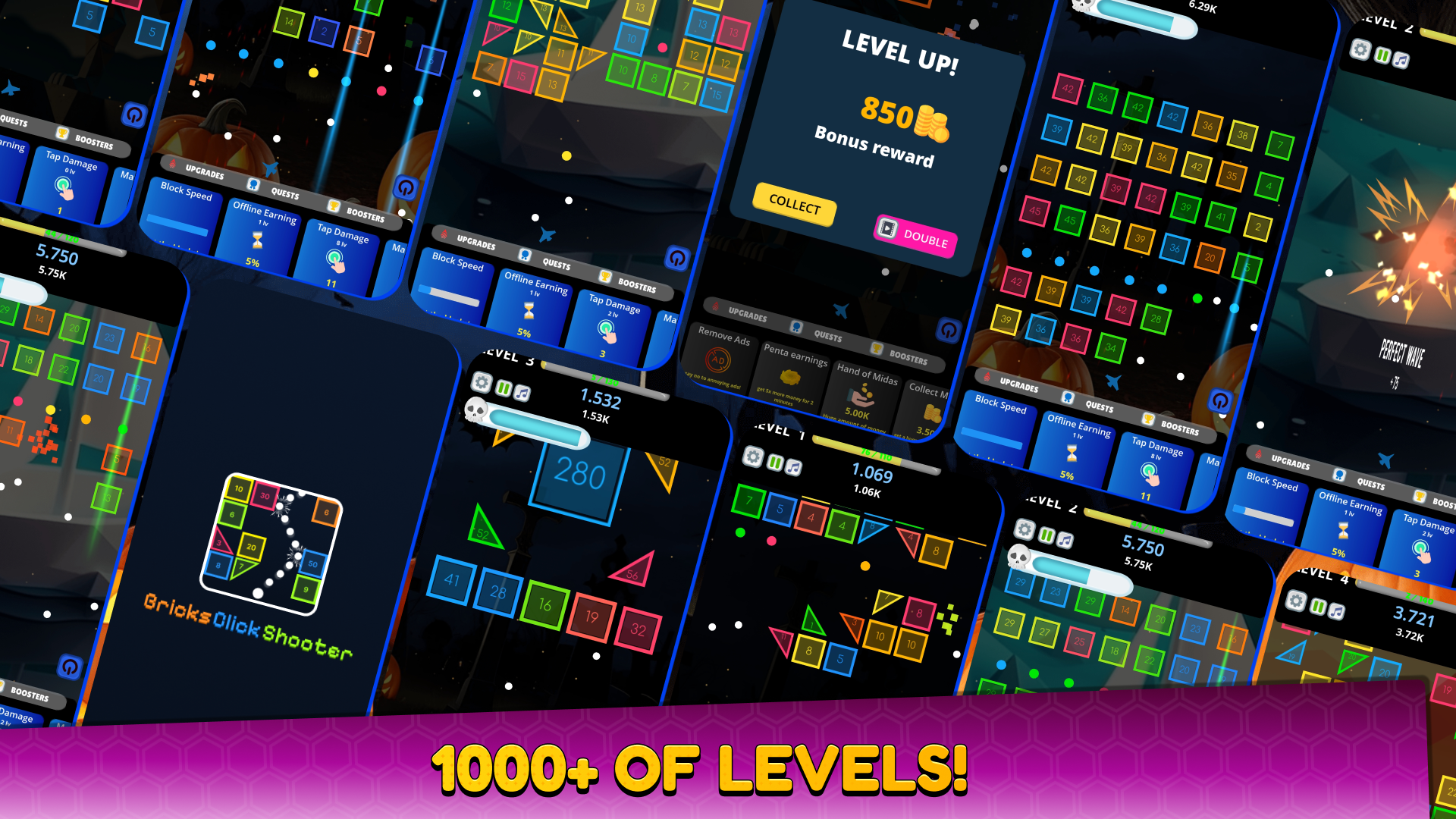 Captura de Tela do Jogo Bricks Click Shooter