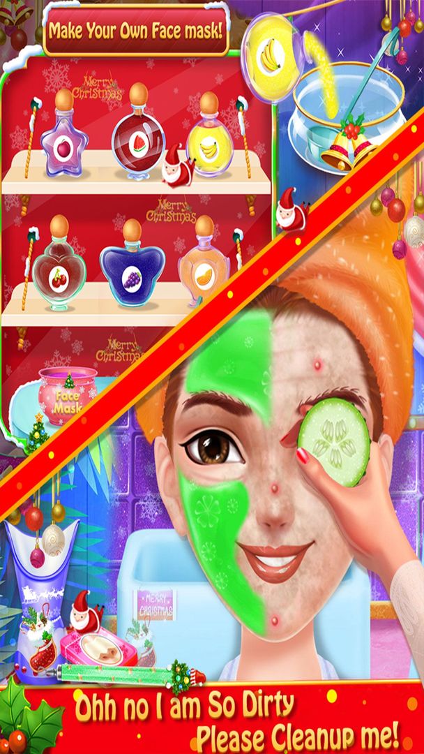 Christmas Salon Makeover & Dressup Game for Girls screenshot game