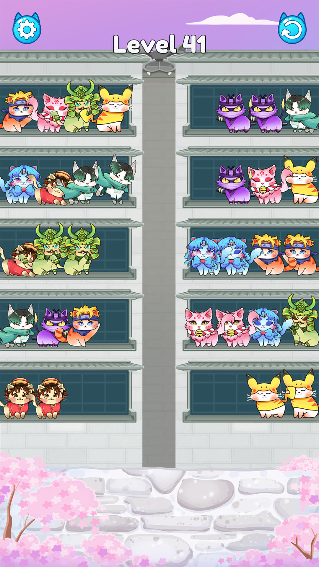 猫の並べ替え色：クラシックパズル ゲームのスクリーンショット