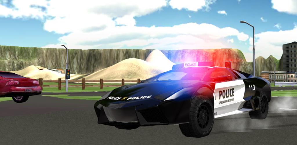 Banner of cảnh sát siêu xe lái xe 1.09