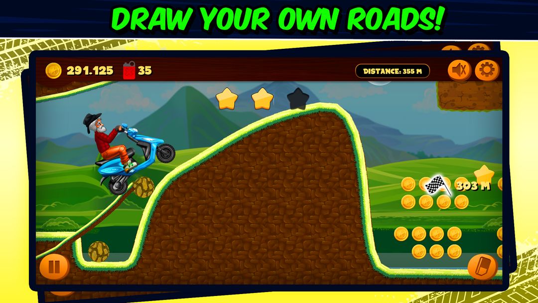 Road Draw: Hill Climb Moto Race 게임 스크린 샷