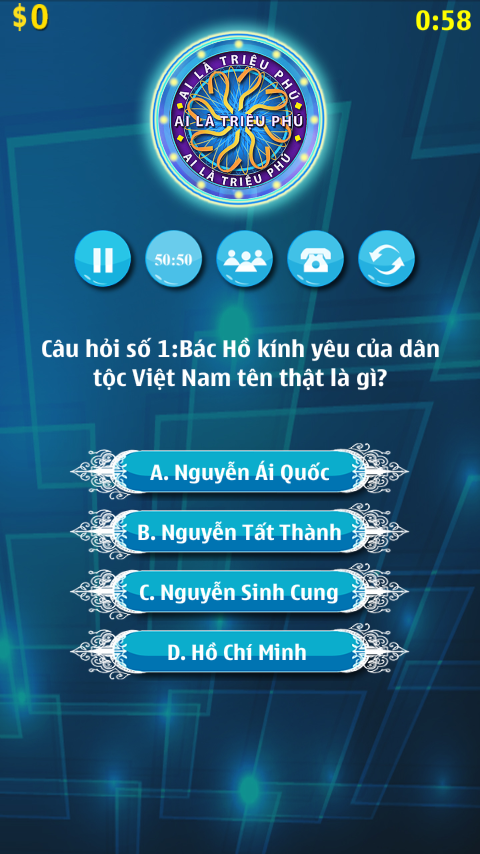 Ai Là Triệu Phú 2016 ภาพหน้าจอเกม