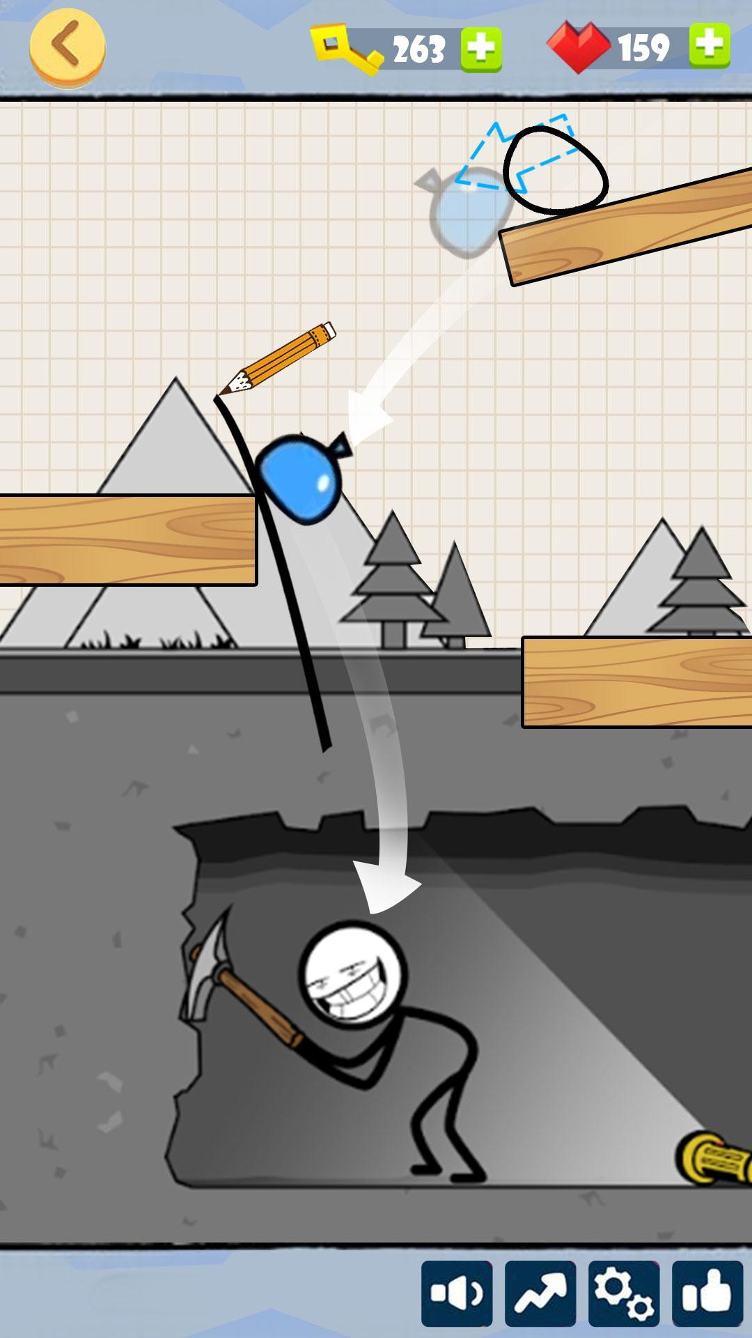 Bad Luck Stickman- Addictive draw line casual game Game Screenshot