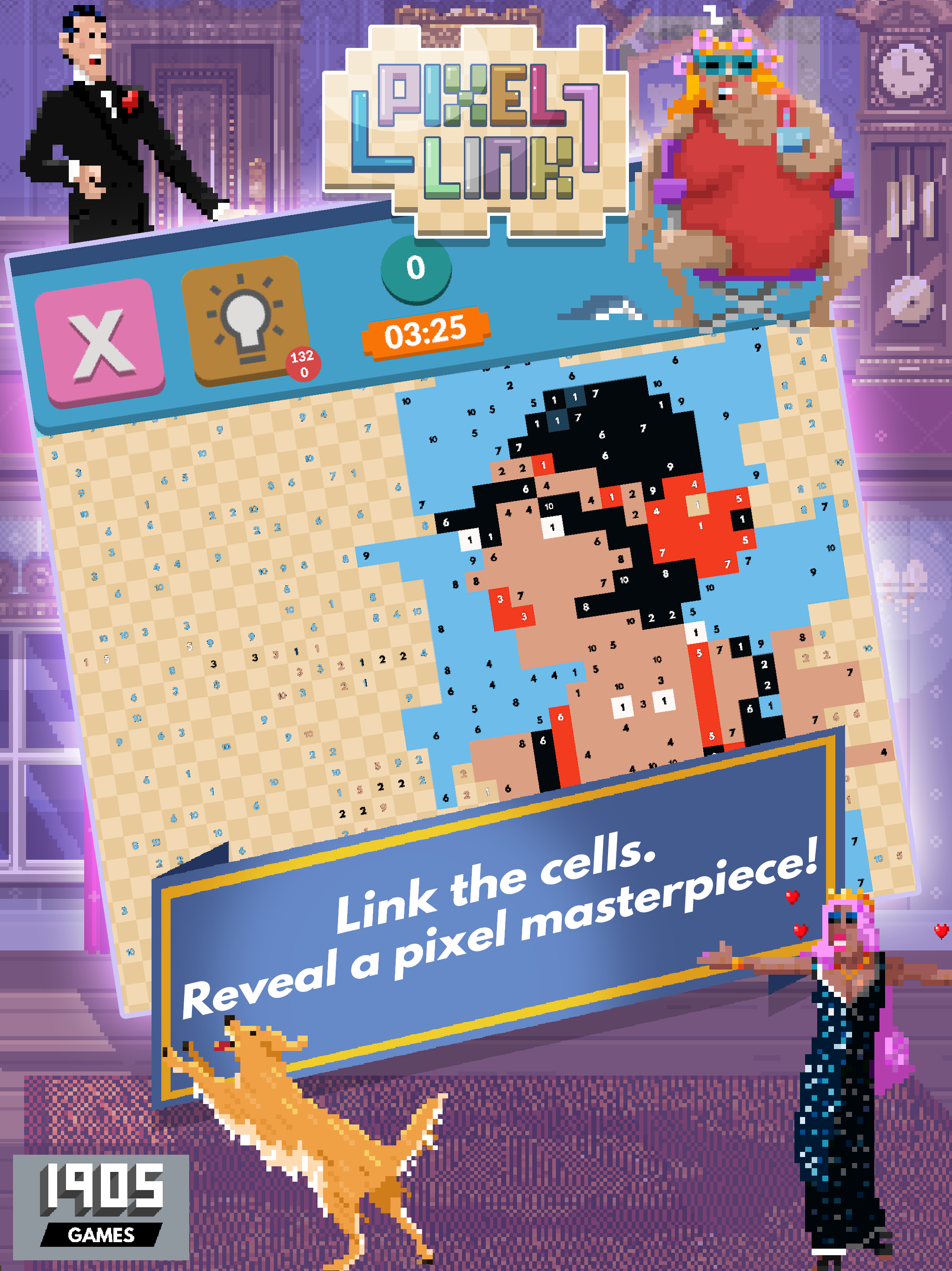 Captura de Tela do Jogo Pixel Links: The Relaxing Coloring Puzzle Game