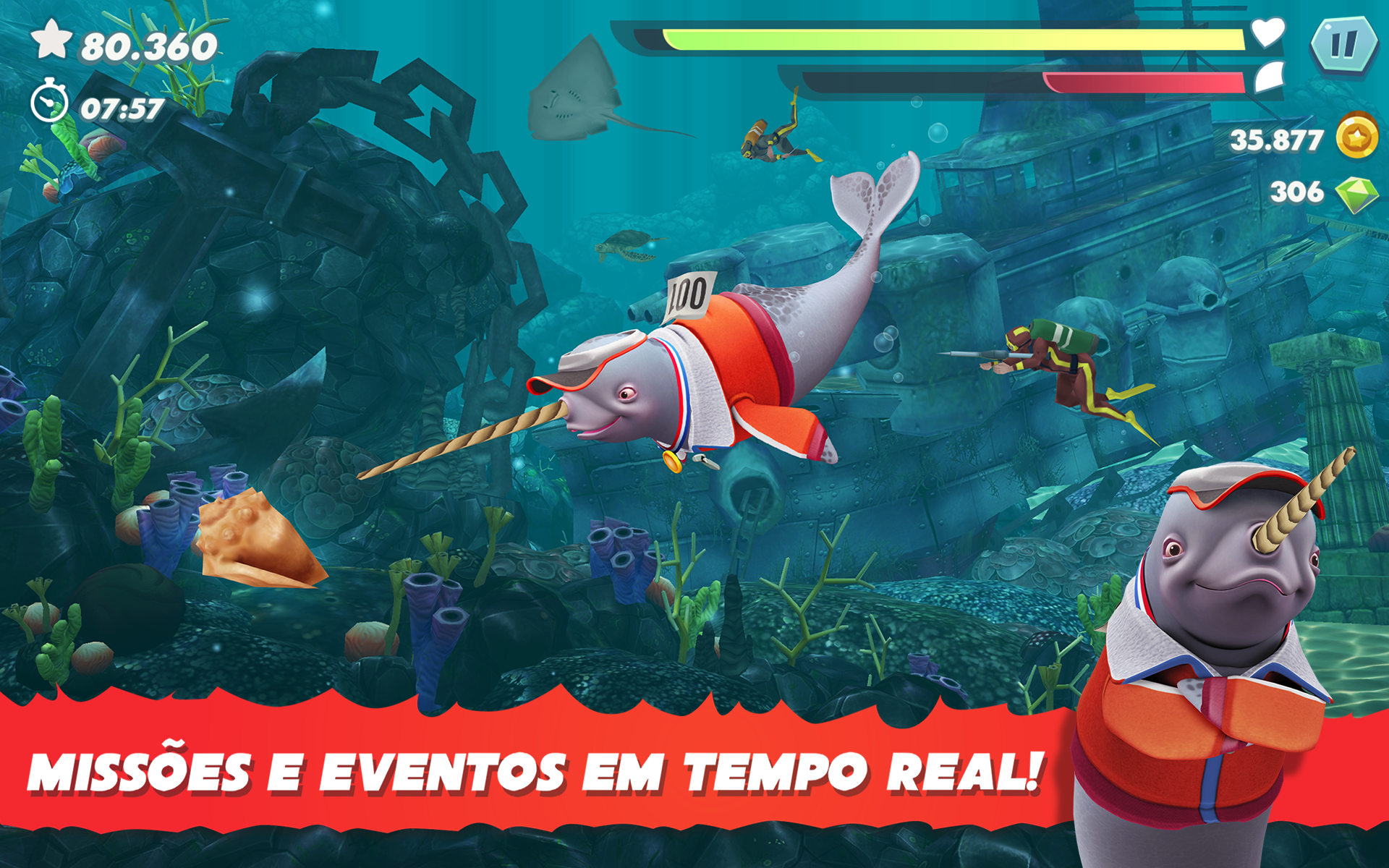 Captura de Tela do Jogo Hungry Shark Evolution: Ataque