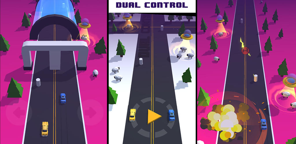 Two Cars & One Control Game Screenshot