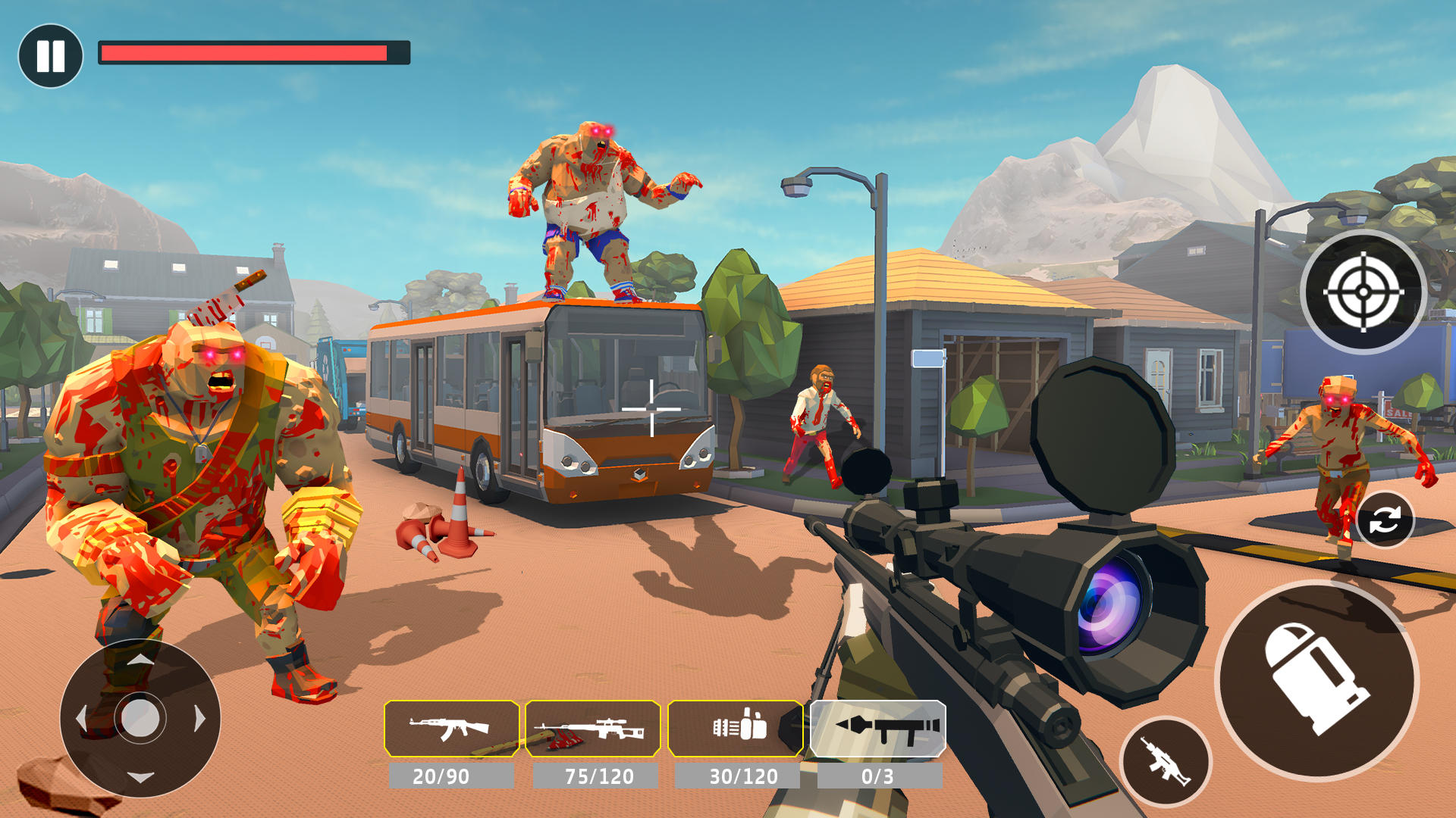 Zombie Shooter: Poly Gun Games Game Screenshot