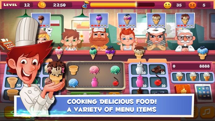 Papa's Ice Cream Shop Game Screenshot