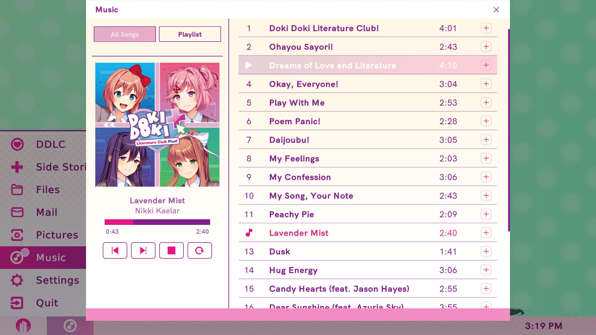 Doki Doki Literature Club Plus! Game Screenshot
