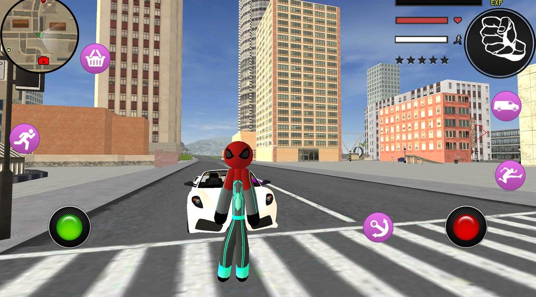 Spider Stickman Rope Hero Crime City bBattle screenshot game