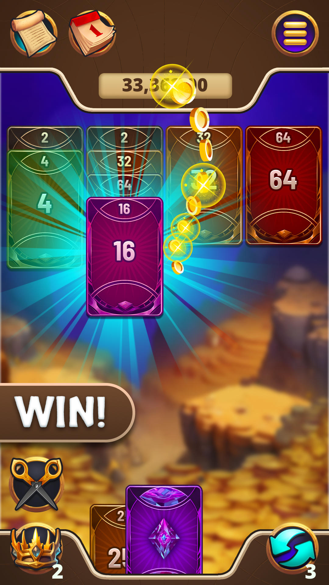 Ancient Cards: 2048 Game Screenshot
