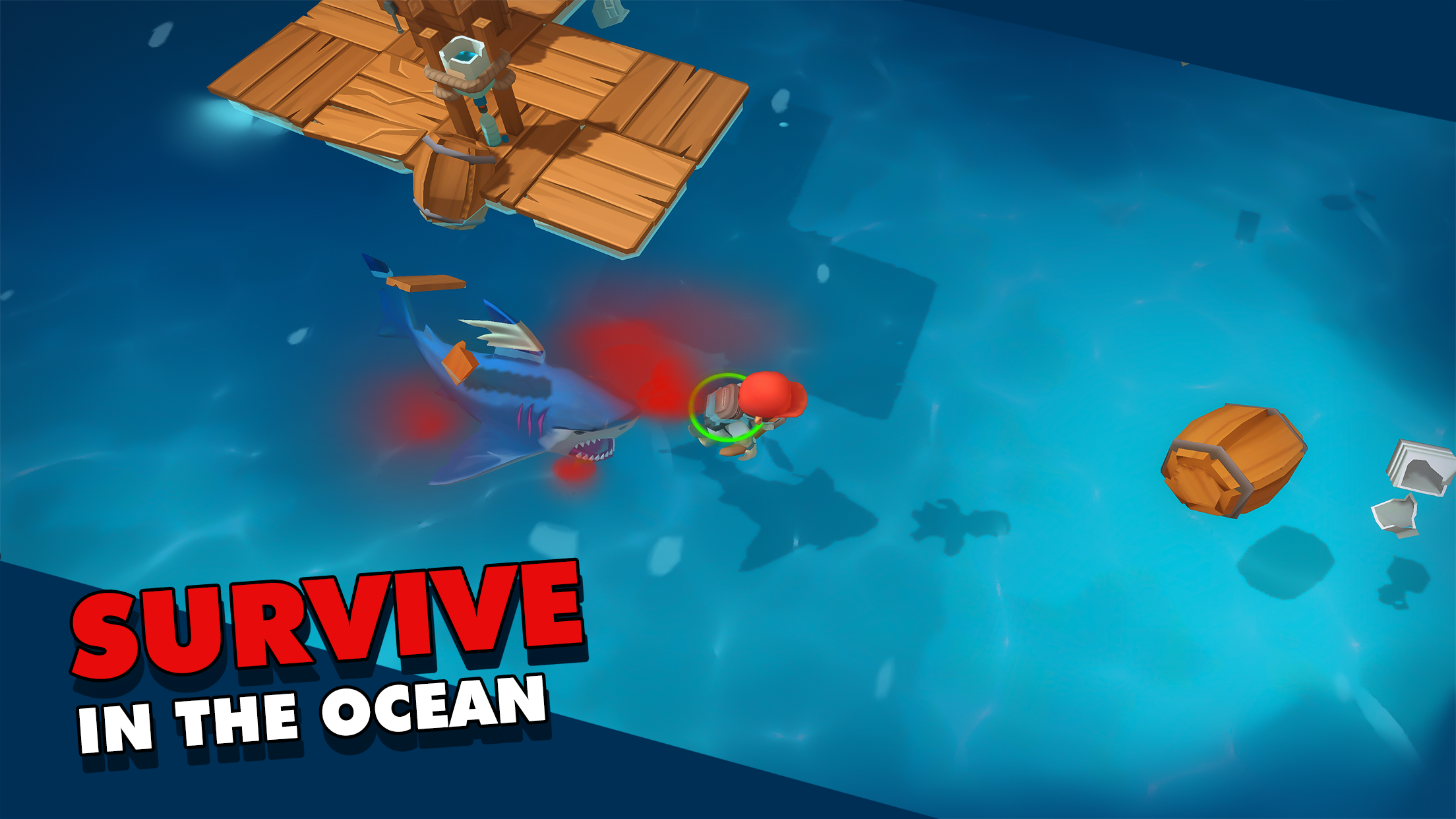 Screenshot 1 of Epic Raft: Fighting Zombie Shark 생존 게임 1.0.16