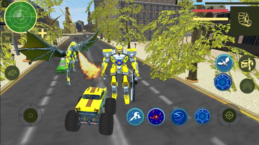 Dragon Robot monster truck transform : Wars games screenshot game