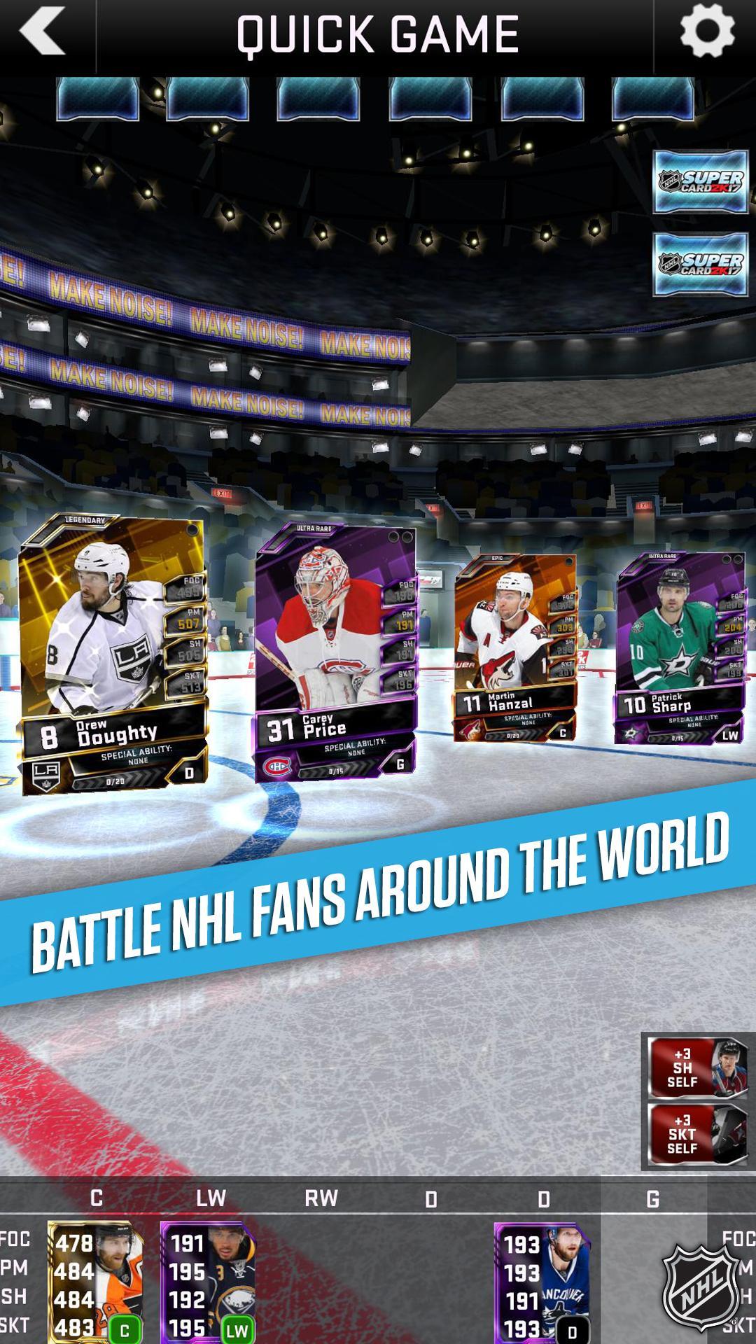 Screenshot of NHL SuperCard 2K17
