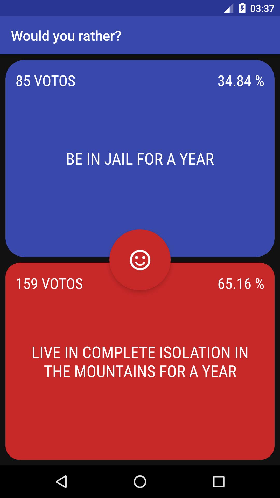 Cuplikan Layar Game Would you rather