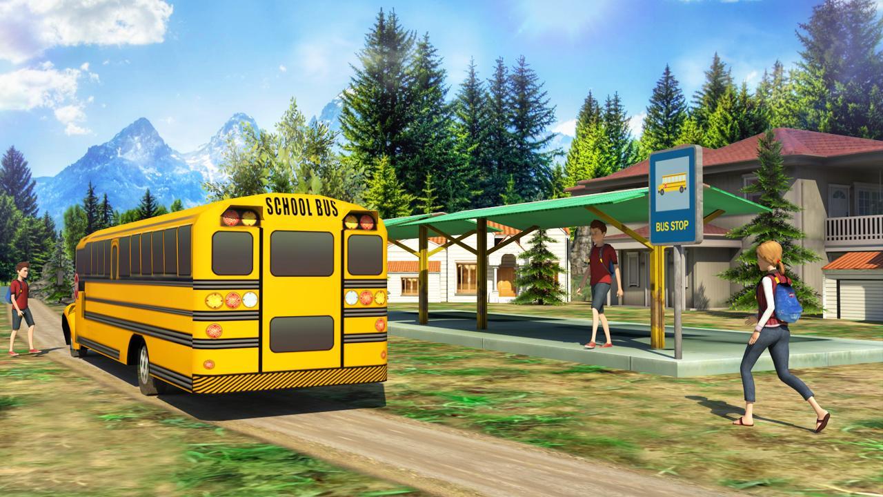 Screenshot of School Bus: Up Hill Driving