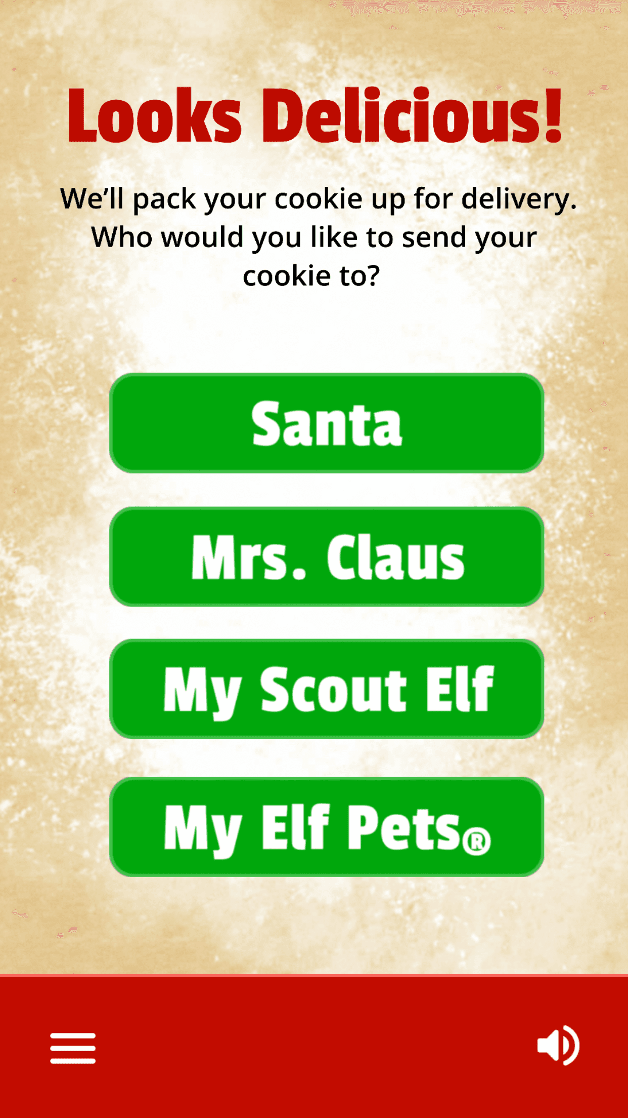 Screenshot of Make a Cookie for Santa — The Elf on the Shelf®