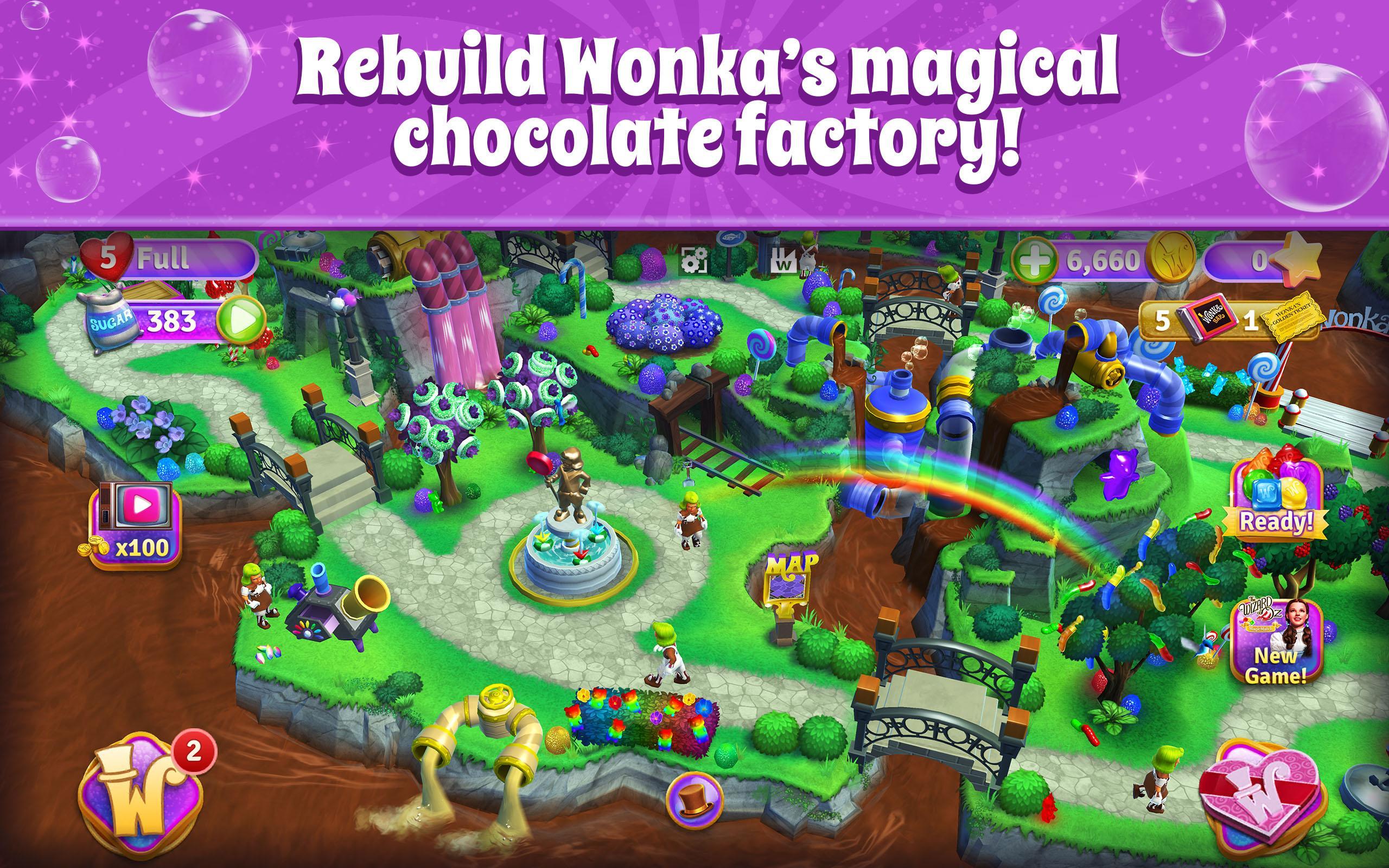 Cuplikan Layar Game Wonka's World of Candy Match 3