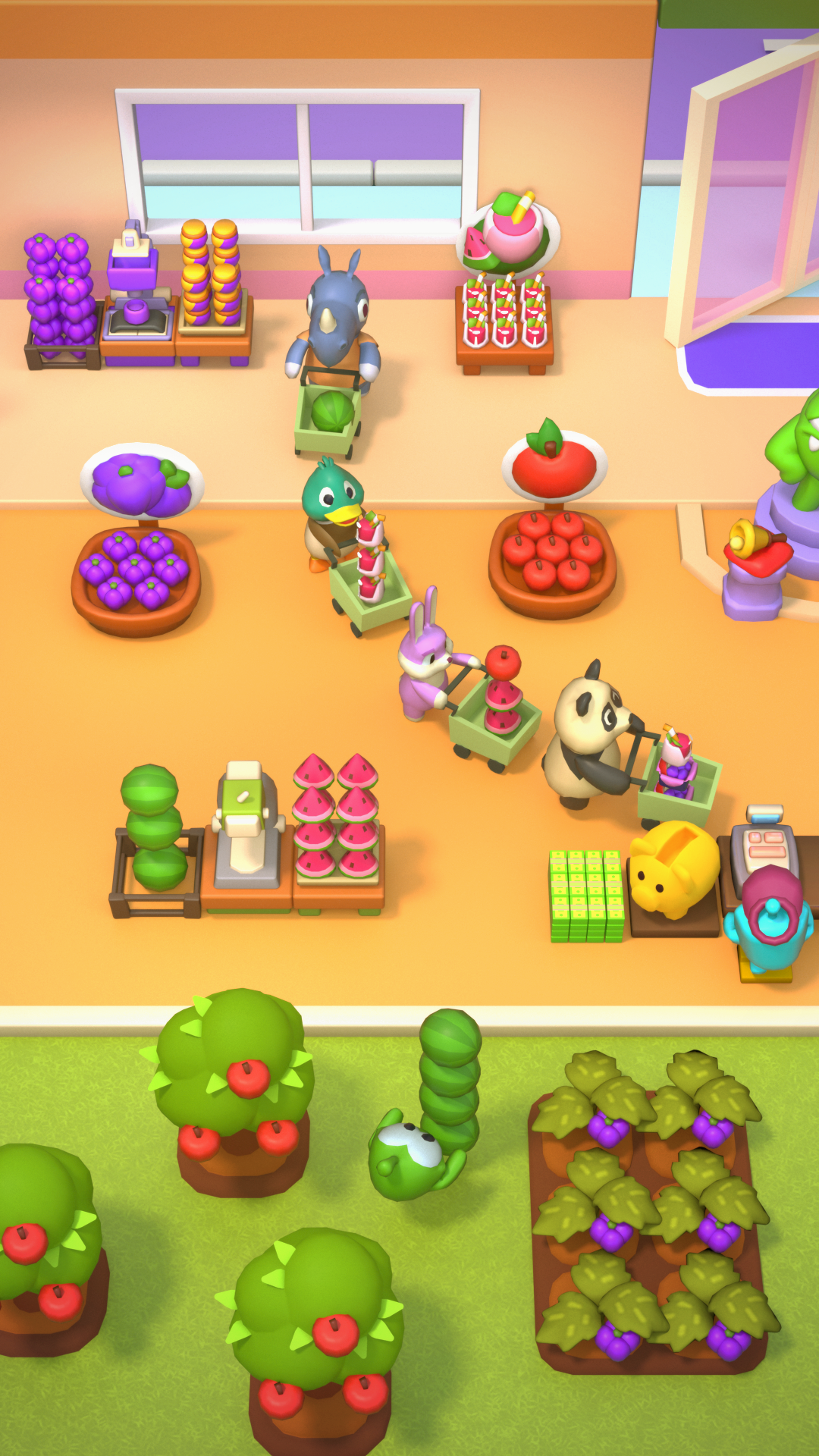 Om Nom Fruit Mart Game Screenshot