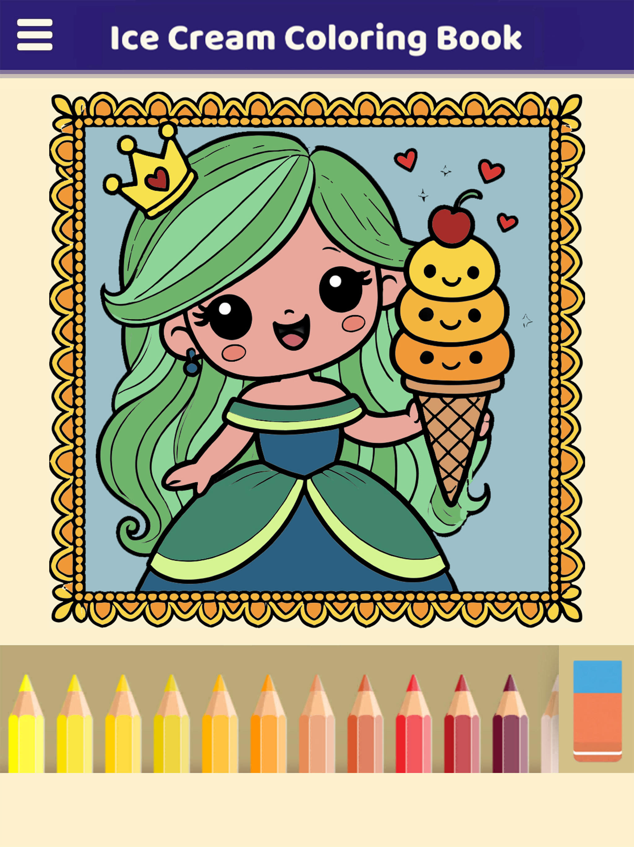 My Ice Cream Coloring Book Game Screenshot