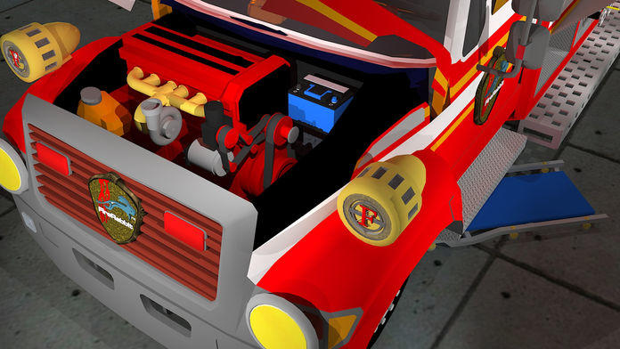 Fix My Truck: Red Fire Engine Game Screenshot