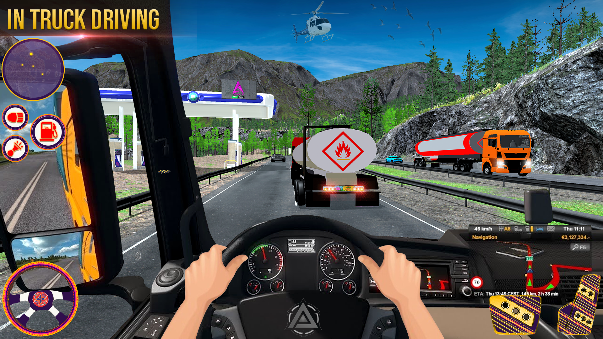 Euro Truck Games 3D Oil Tanker ゲームのスクリーンショット