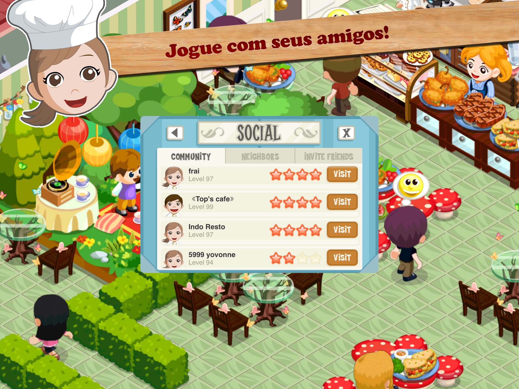 Captura de Tela do Jogo Restaurant Story: Hot Rod Cafe