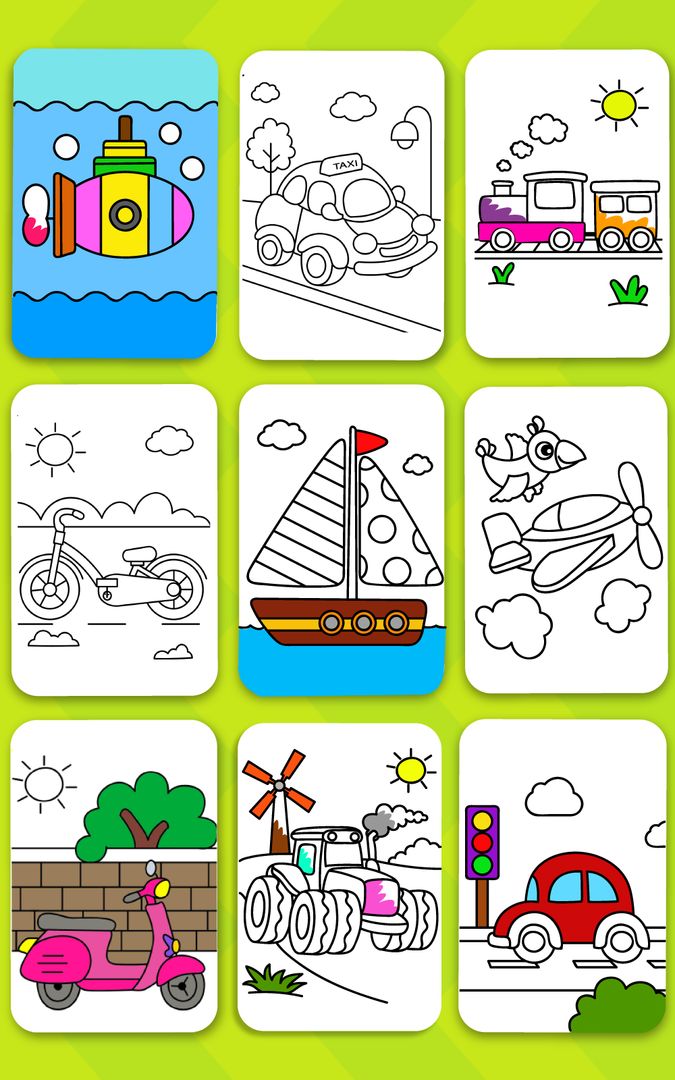 Screenshot of Cars Coloring Book Kids Game