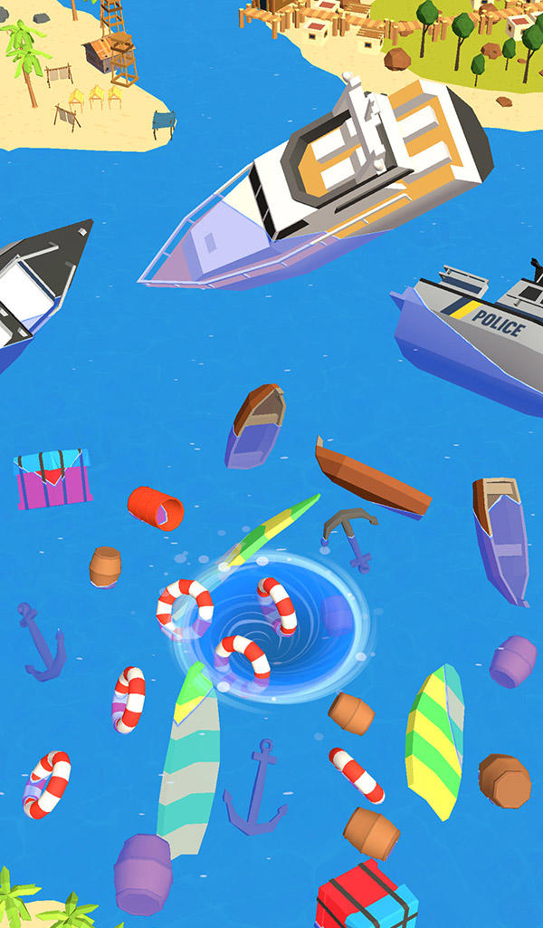 Beach Hole.io: Clean the Sea Game Screenshot