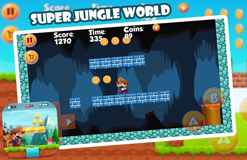 Super Jungle World 🍄 게임 스크린 샷