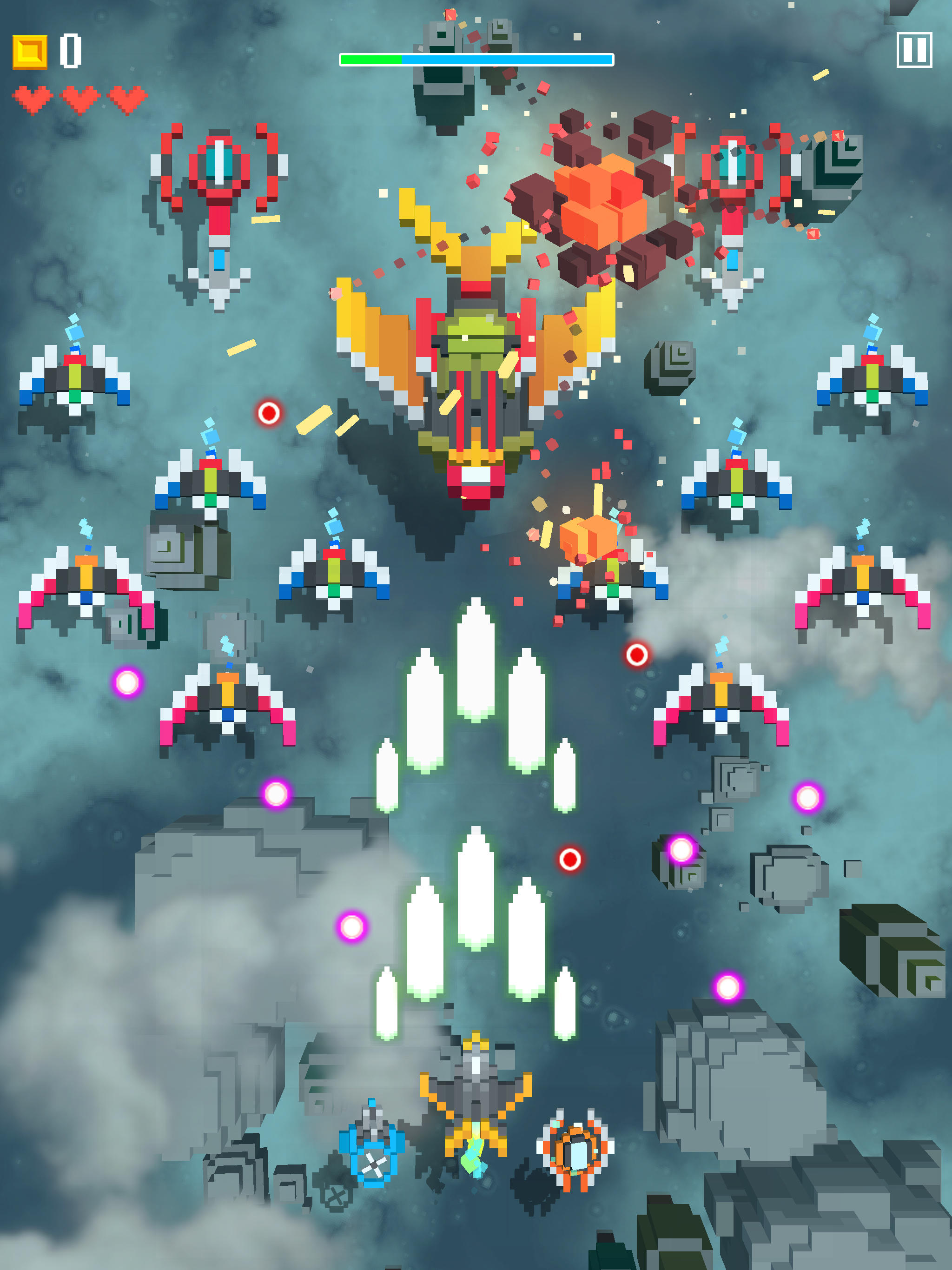 Sky Wings: Pixel Fighter 3D Game Screenshot