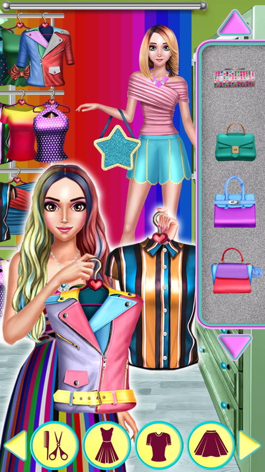 Rainbow Girls Dress Up screenshot game