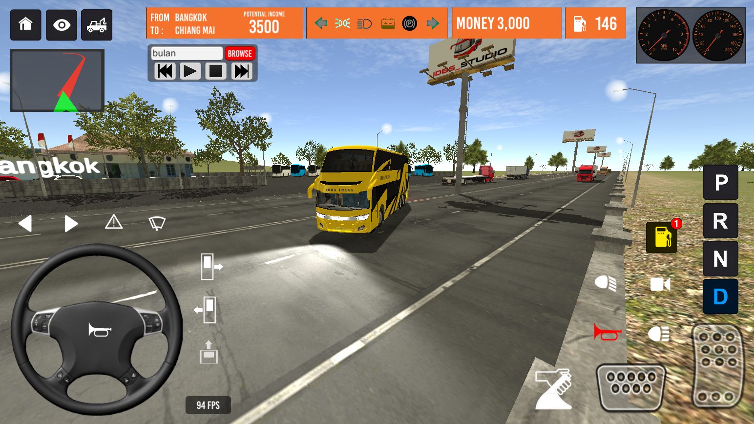 Thailand Bus Simulator Game Screenshot