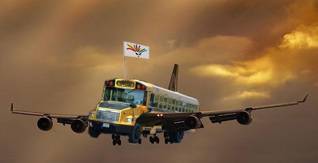 Скриншот игры Flying Bus Simulator Free 2016