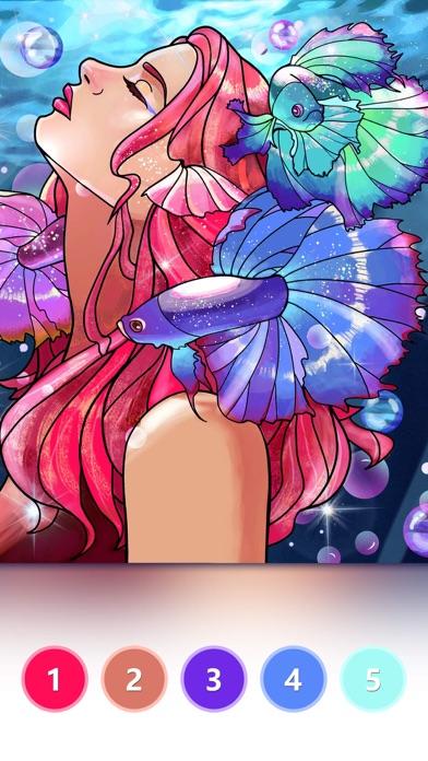 Tap Color: 秘密花园数字涂色游戏 Game Screenshot