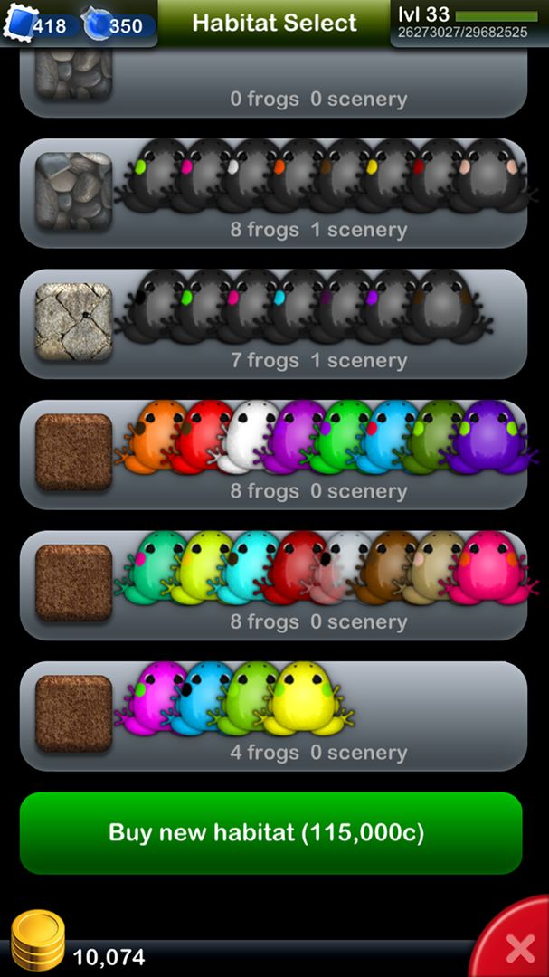 Pocket Frogs 게임 스크린 샷