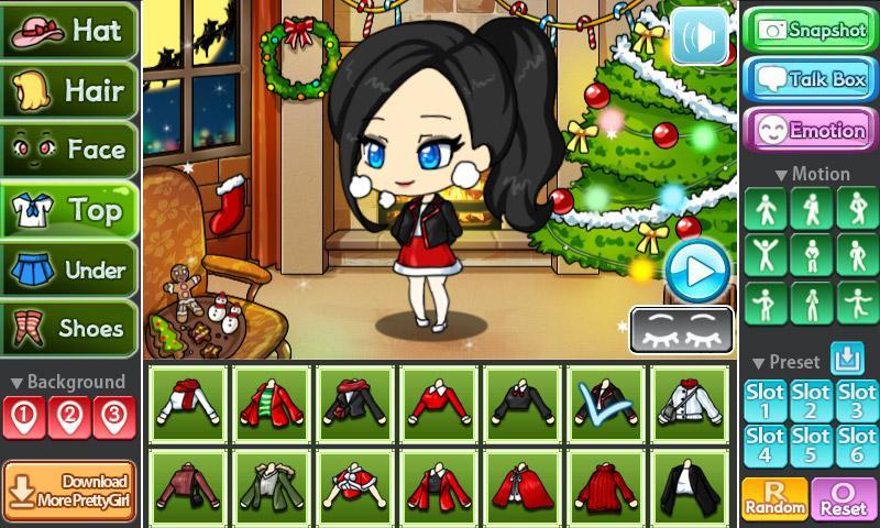 White Christmas Pretty Girl Game Screenshot