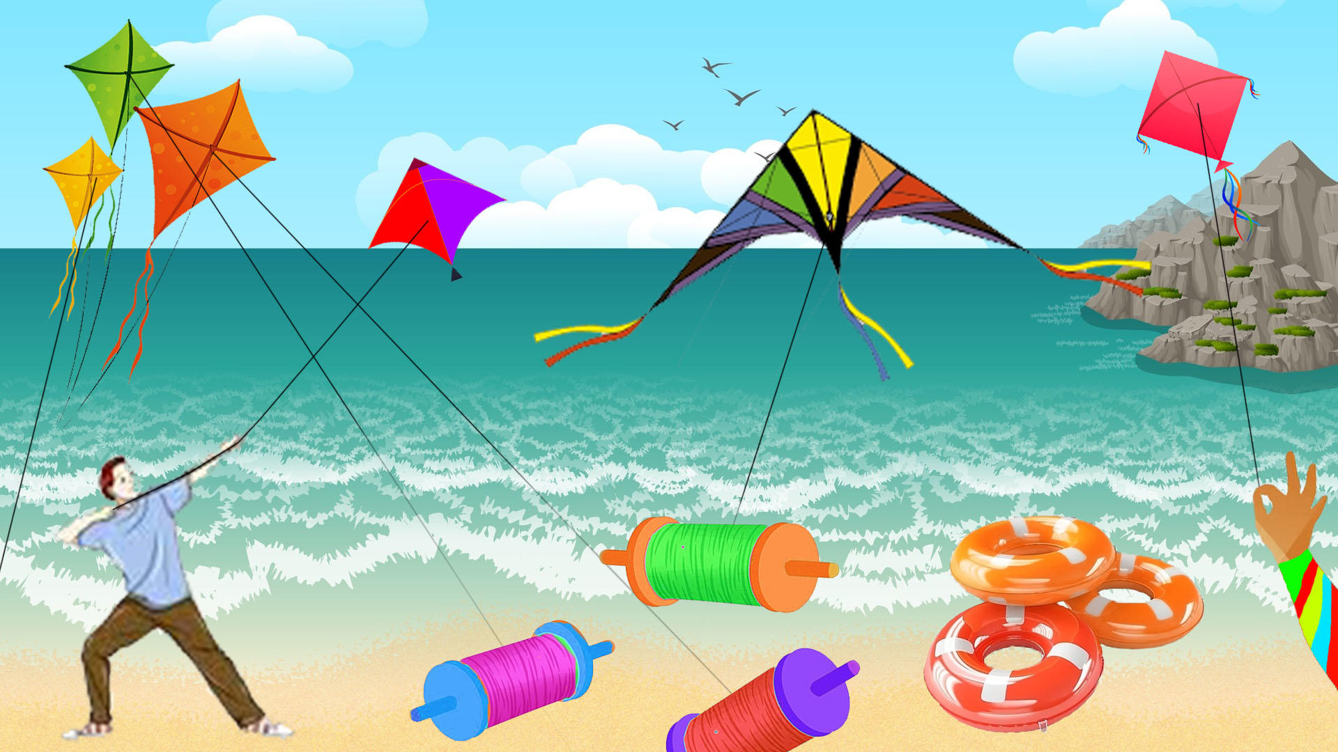 Captura de Tela do Jogo Kite Flying Fight-Basant Mela